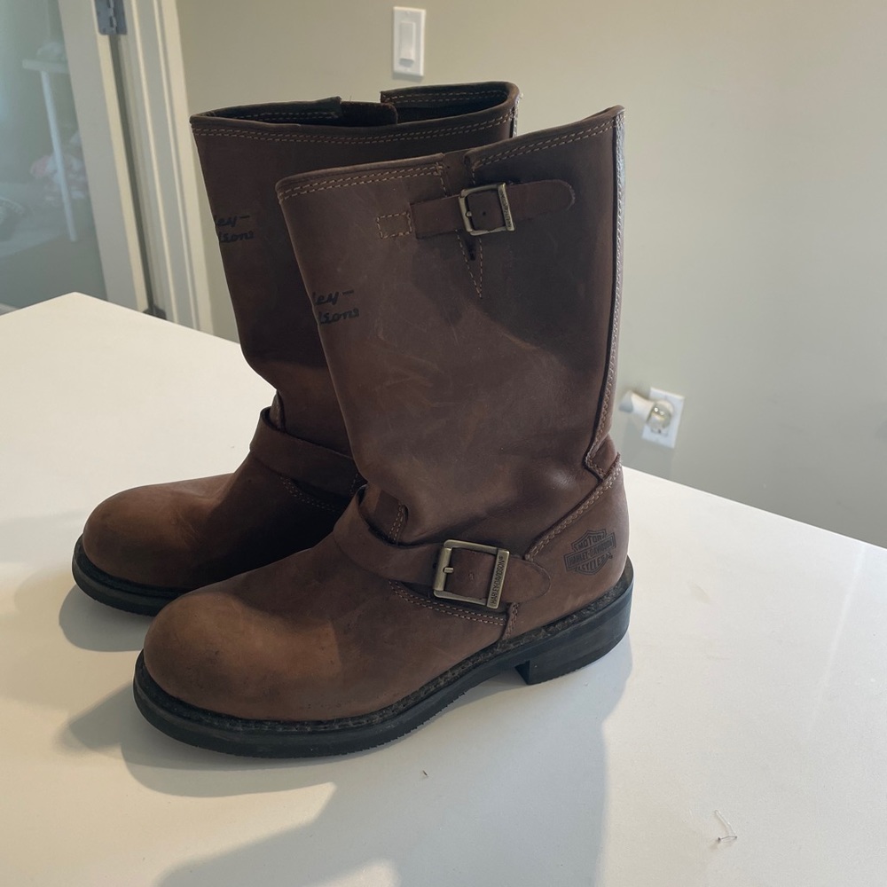 Vintage Harley Davidson Leather Boots